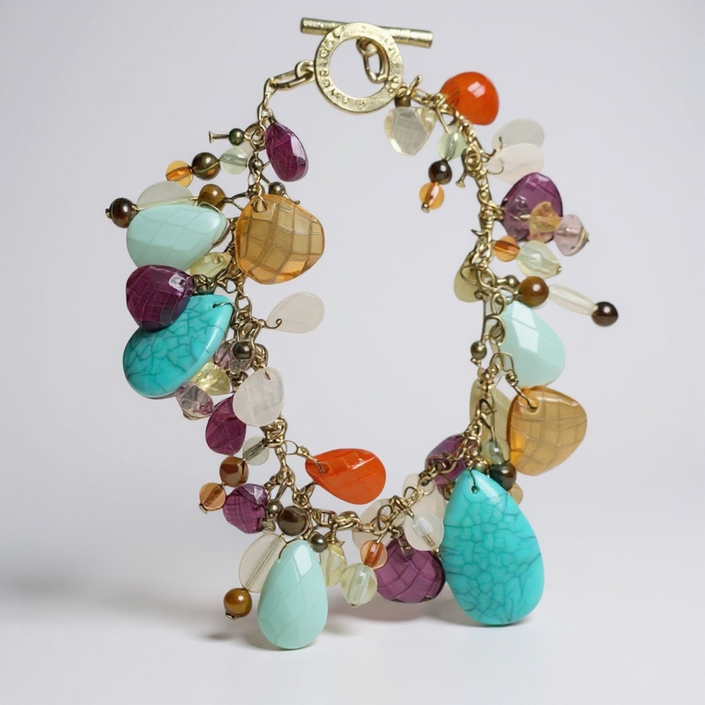 🌈✨ American Living Silvertone Color Splash Charm Bracelet ✨🌈